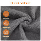 Canapé 3 places ergonomique fait main en velours Teddy avec support de 385 kg, coussin amovible et larges accoudoirs pour salon, chambre et appartement