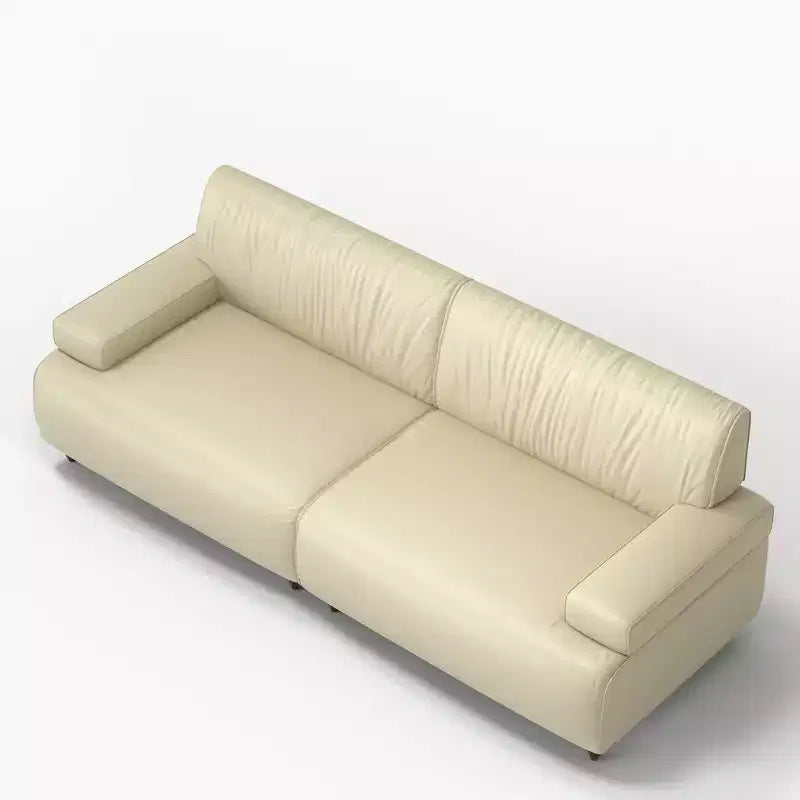 Gaoyangjiaju 86.4 Inch Leather Sofa with Solid Wood Frame