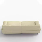 Gaoyangjiaju 86.4 Inch Leather Sofa with Solid Wood Frame