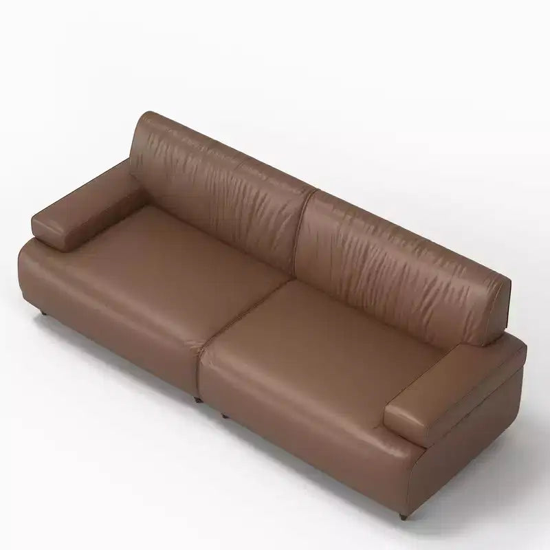 Gaoyangjiaju 86.4 Inch Leather Sofa with Solid Wood Frame