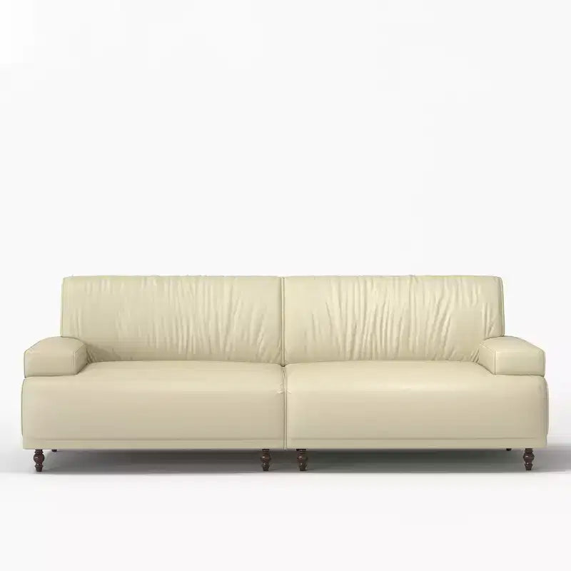 Gaoyangjiaju 86.4 Inch Leather Sofa with Solid Wood Frame
