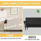 80 in Comfy Couch, 3 Seater Sofa with Metal Legs, Deep Seat Sofa with Grey Linen Fabric Modern Sofa Couch for Living Room, Apparment, Office