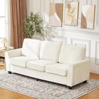 Canapé 3 places surdimensionné moderne en chenille de 211 cm, causeuse profonde et confortable, canapé douillet lavable pour la maison, le bureau ou l'appartement