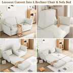 Canapé convertible Acekool, canapé-lit escamotable Queen Size de 66 pouces avec coussin épais pour salon, chambre à coucher, appartement, beige