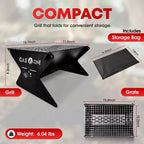 Gril à charbon portable GasOne de 15 pouces - Barbecue pliable - Grils de camping pour jardin, feu de joie, patio - Foyer portable robuste
