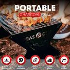 Gril à charbon portable GasOne de 15 pouces - Barbecue pliable - Grils de camping pour jardin, feu de joie, patio - Foyer portable robuste