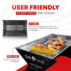 Gril à charbon portable GasOne de 15 pouces - Barbecue pliable - Grils de camping pour jardin, feu de joie, patio - Foyer portable robuste
