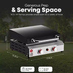 GasOne 2 Burner Flat Top Gas Grill with Lid  Auto Ignition Propane  Premium Stainless Steel Body with Pre Season Griddle, Oil Drip Tray