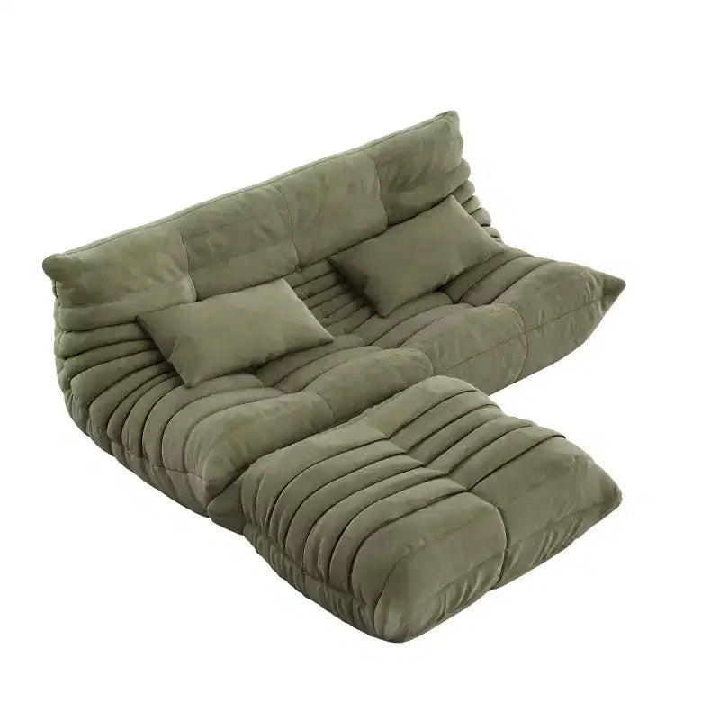 Canapé Teddy de 175 cm, Canapé deux places pouf avec assise profonde, Canapés rembourrés pour salon, chambre à coucher, appartement