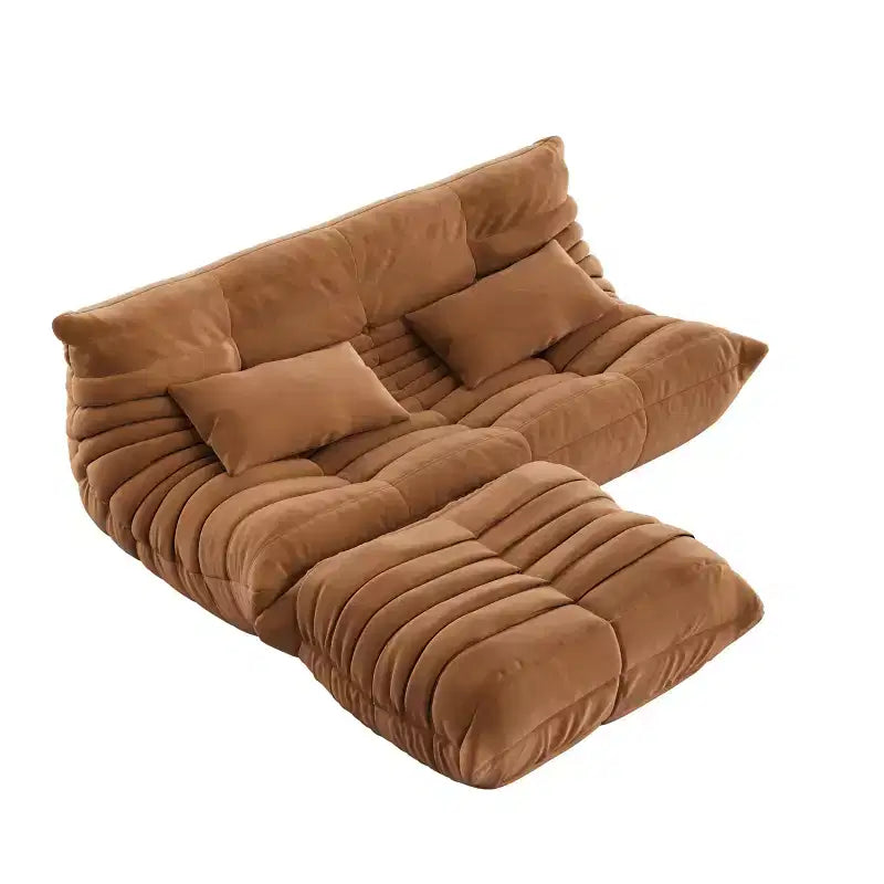 Canapé Teddy de 175 cm, Canapé deux places pouf avec assise profonde, Canapés rembourrés pour salon, chambre à coucher, appartement