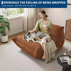 Canapé Teddy de 175 cm, Canapé deux places pouf avec assise profonde, Canapés rembourrés pour salon, chambre à coucher, appartement