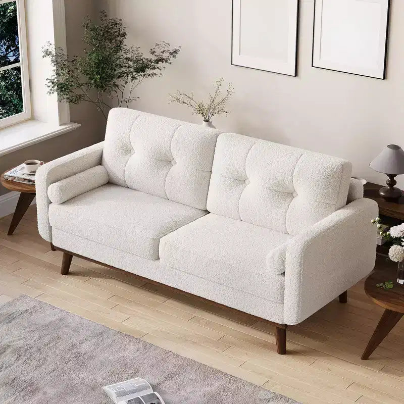 65 Modern Loveseat Sofa, 2 Seater Upholstered Sofa Couch With Wide Armrest, Deep Seat Sofa Couch for Living Room Office Bedroom Apartment