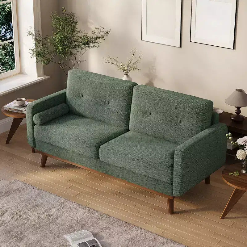 65 Modern Loveseat Sofa, 2 Seater Upholstered Sofa Couch With Wide Armrest, Deep Seat Sofa Couch for Living Room Office Bedroom Apartment