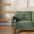 65 Modern Loveseat Sofa, 2 Seater Upholstered Sofa Couch With Wide Armrest, Deep Seat Sofa Couch for Living Room Office Bedroom Apartment