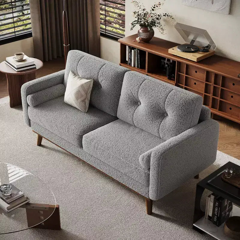65 Modern Loveseat Sofa, 2 Seater Upholstered Sofa Couch With Wide Armrest, Deep Seat Sofa Couch for Living Room Office Bedroom Apartment