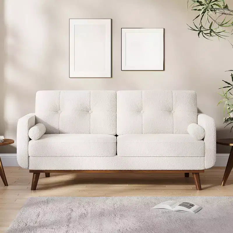 65 Modern Loveseat Sofa, 2 Seater Upholstered Sofa Couch With Wide Armrest, Deep Seat Sofa Couch for Living Room Office Bedroom Apartment