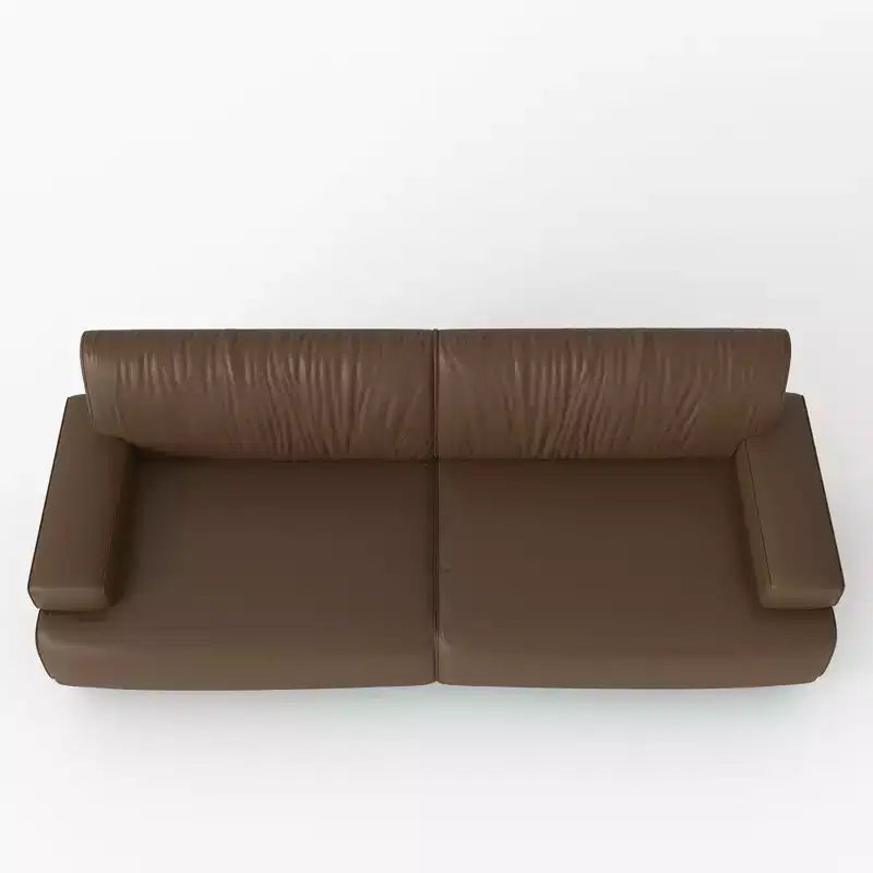 Gaoyangjiaju Canapé moderne médiéval en cuir de 219,5 cm avec cadre et pieds en bois massif
