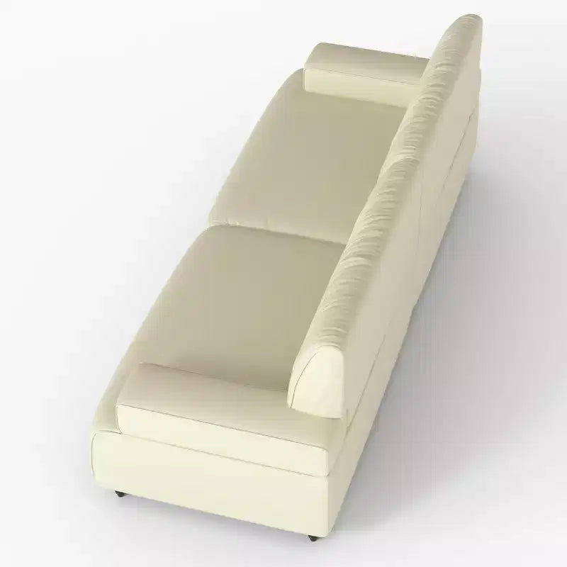 Gaoyangjiaju Canapé moderne médiéval en cuir de 219,5 cm avec cadre et pieds en bois massif