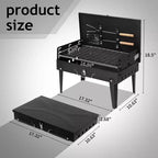 ROVSUN Portable Lightweight Charcoal Grill, Foldable Small Grill w/ Barbecue Tools, Stainless Steel Grilling Net, for Backyard