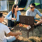 ROVSUN Portable Lightweight Charcoal Grill, Foldable Small Grill w/ Barbecue Tools, Stainless Steel Grilling Net, for Backyard