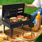 ROVSUN Portable Lightweight Charcoal Grill, Foldable Small Grill w/ Barbecue Tools, Stainless Steel Grilling Net, for Backyard