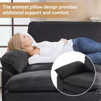 Karl Home |120 in. W Pillow Top Arm Double-layer Cushion Corduroy Sofa in White With Ottoman