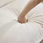 Canapé en chenille bleu Karl Home | 85,4 po L avec accoudoirs, coussin double-couche surpiqué et pouf