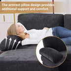 Karl Home |111.2 in. W Pillow Top Arm 3-Piece U-shaped Chenille Sectionals in Beige