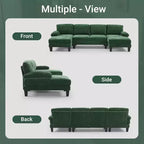 Karl Home |111.2 in. W Pillow Top Arm 3-Piece U-shaped Chenille Sectionals in Beige