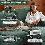 Karl Home |111.2 in. W Pillow Top Arm 3-Piece U-shaped Chenille Sectionals in Beige