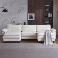 Karl Home |120 in. W Pillow Top Arm Double-layer Cushion Chenille Sofa in Blue With Ottoman