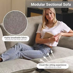 Karl Home |120 in. W Pillow Top Arm Double-layer Cushion Chenille Sofa in Brown With Ottoman