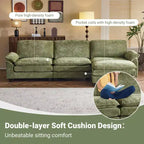 Karl Home |120 in. W Pillow Top Arm Double-layer Cushion Chenille Sofa in Brown With Ottoman