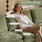 Karl Home |120 in. W Pillow Top Arm Double-layer Cushion Chenille Sofa in Brown With Ottoman