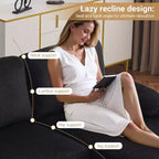 Karl Home | Causeuses d'angle en velours côtelé beiges en forme de U 3 places de 111,2 po (L) avec accoudoirs rembourrés