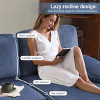 Karl Home | Causeuses d'angle en velours côtelé beiges en forme de U 3 places de 111,2 po (L) avec accoudoirs rembourrés