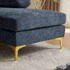 Karl Home |110 in. W Pillow Top Arm 3-Piece U-shaped Chenille Sectionals in Beige