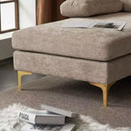 Karl Home |110 in. W Pillow Top Arm 3-Piece U-shaped Chenille Sectionals in Beige