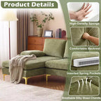 Karl Home |110 in. W Pillow Top Arm 3-Piece U-shaped Chenille Sectionals in Beige