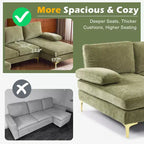 Karl Home |110 in. W Pillow Top Arm 3-Piece U-shaped Chenille Sectionals in Beige