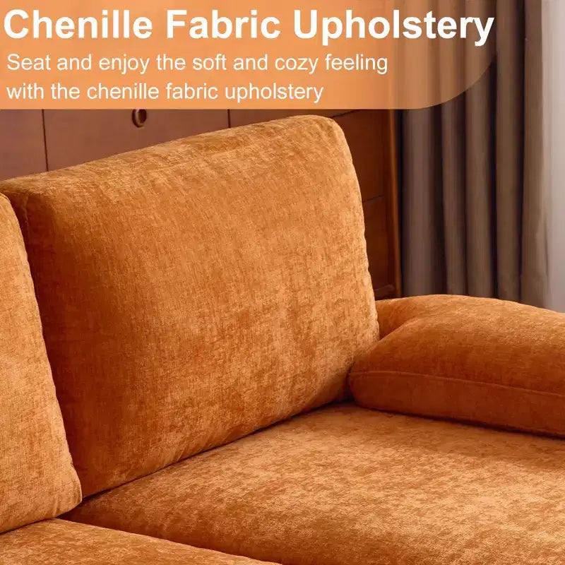 Karl Home |110 in. W Pillow Top Arm 3-Piece U-shaped Chenille Sectionals in Beige