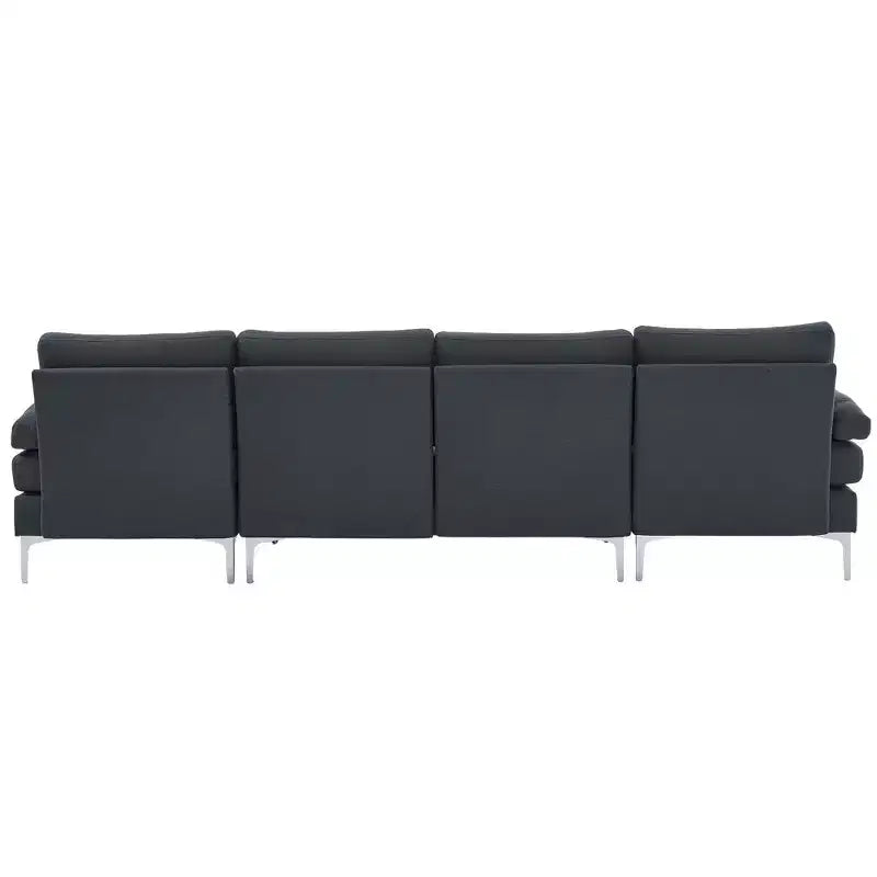Karl Home |110 in. W Pillow Top Arm 3-Piece U-shaped Polyester Sectionals in Off-White