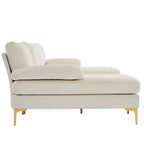 Karl Home |110 in. W Pillow Top Arm 3-Piece U-shaped Polyester Sectionals in Off-White