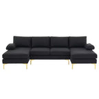 Karl Home |110 in. W Pillow Top Arm 3-Piece U-shaped Polyester Sectionals in Off-White