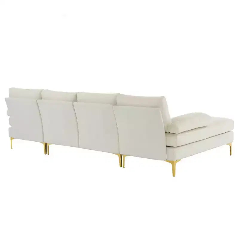 Karl Home |110 in. W Pillow Top Arm 3-Piece U-shaped Polyester Sectionals in Off-White