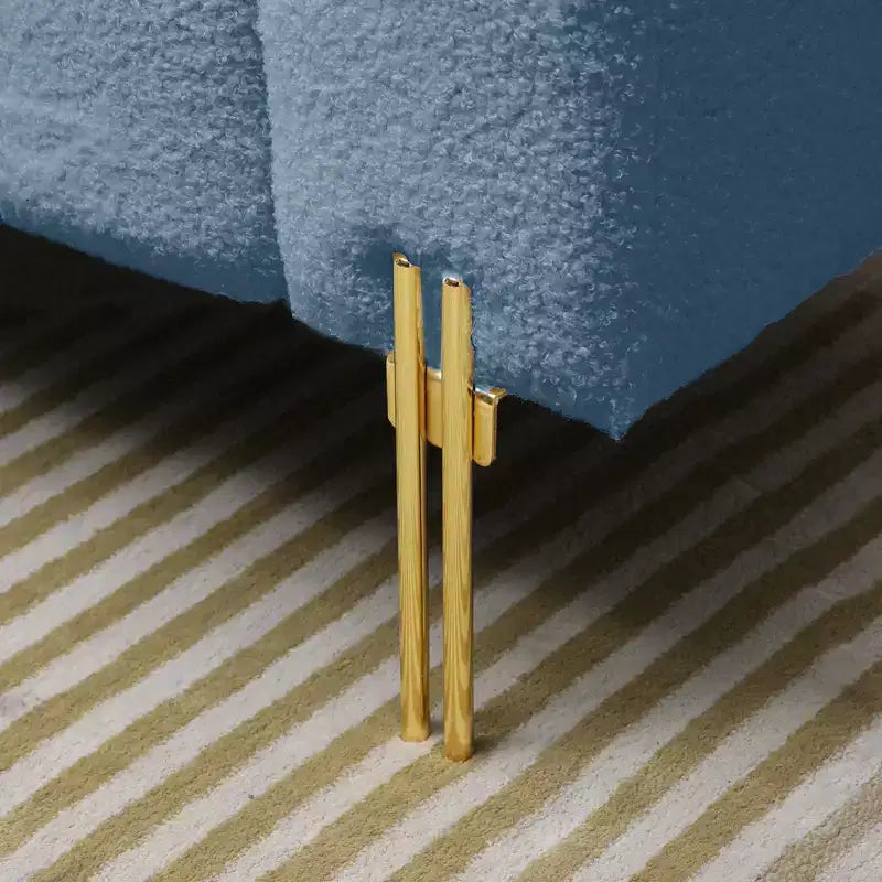 Banc rembourré bleu clair de 53,2 pouces, canapé moderne à 2 places pour chambre à coucher, entrée ou couloir, banc de bout de lit avec assise confortable