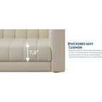 COZONY 78 Faux Leather Sofa Couch with Deep Seats, 3-Seater Modern Sofa with Pillows & Wood Legs for Living Room