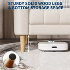 COZONY 78 Faux Leather Sofa Couch with Deep Seats, 3-Seater Modern Sofa with Pillows & Wood Legs for Living Room