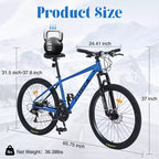 NAYSAYE 26 Inch Mountain Bike Steel Frame 24 Speed Suspension Fork Adult Bike for Outdoor Adventure, Blue, 65.75*24.41*37