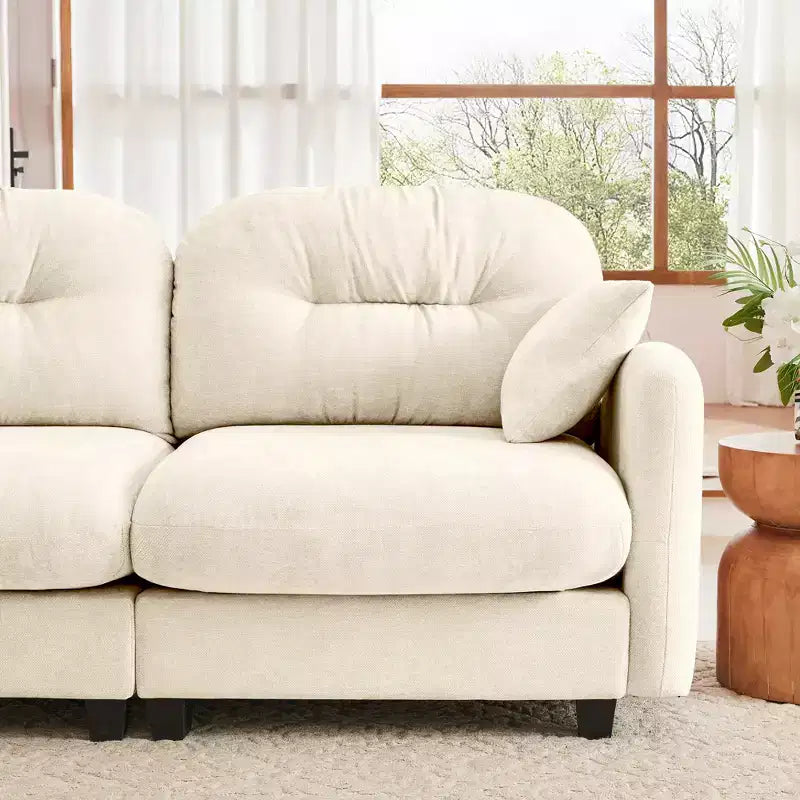 Cloud Touch Chenille Loveseat  Tufted Back, Ergonomic High-Density Foam, Solid Wood Base, Apartment-Size 2-Seater